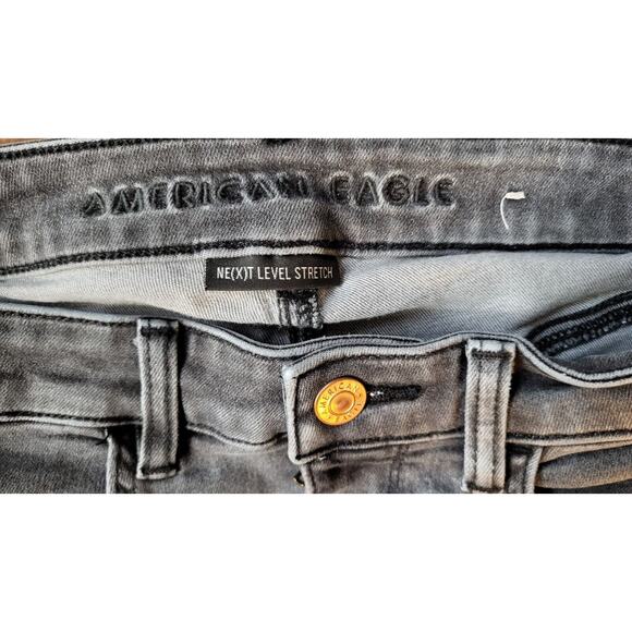 American Eagle Women Size 4 Next Level Stretch Distressed Hi Rise Jegging Gray - Picture 8 of 15